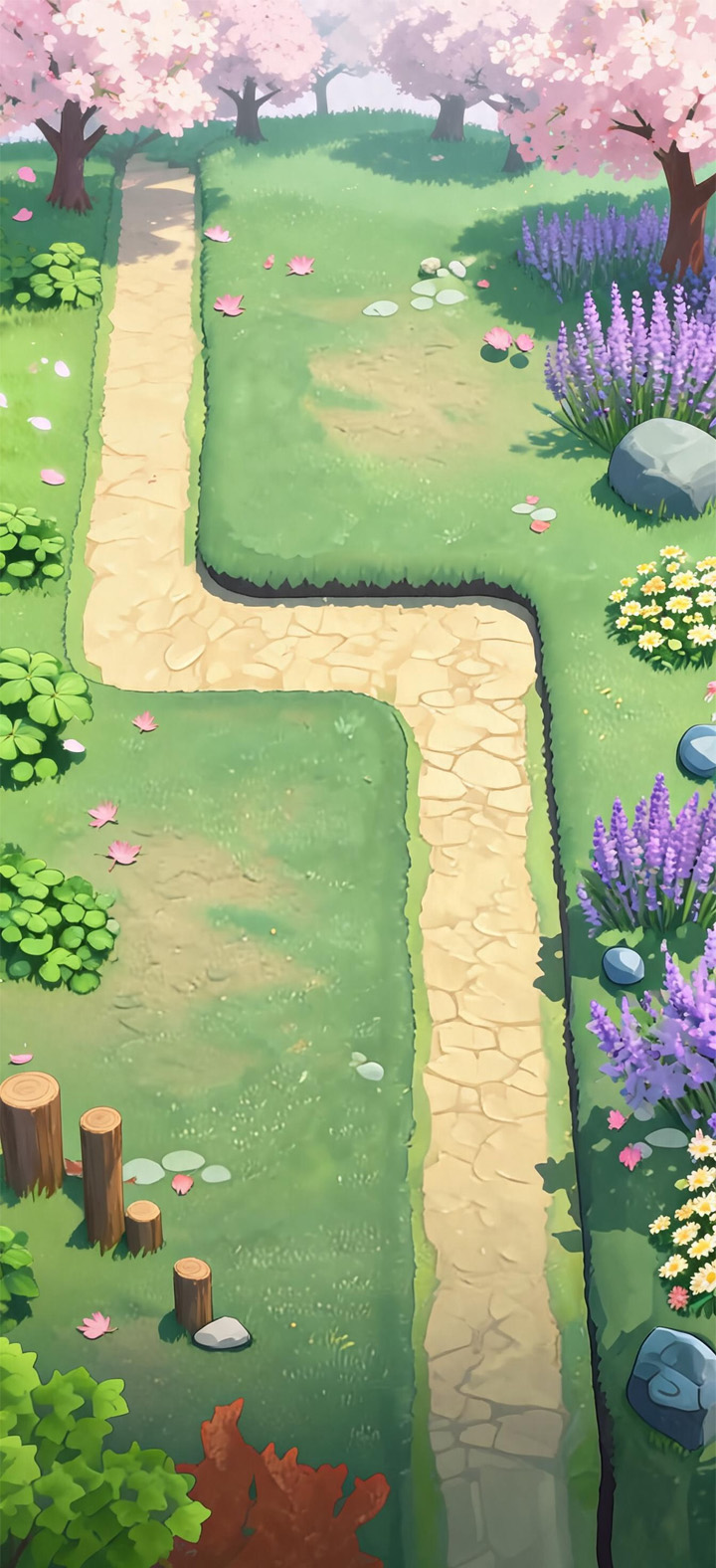 Battle map with winding paths for incoming enemies